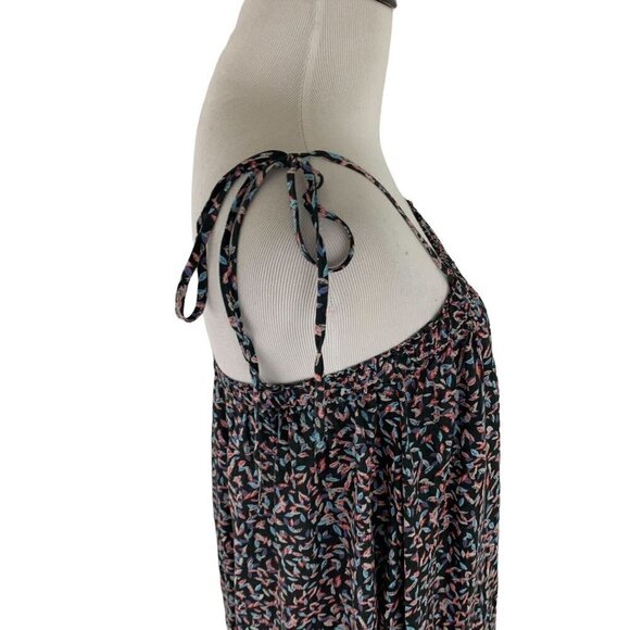 Elan Women's S Small A-Line Babydoll Mini Dress Floral Print Raw Hem Adjustable - Picture 6 of 10